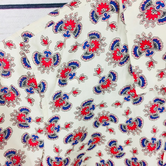 Vintage J Crew The Perfect Shirt in Papaya Paisley - Picture 4 of 8